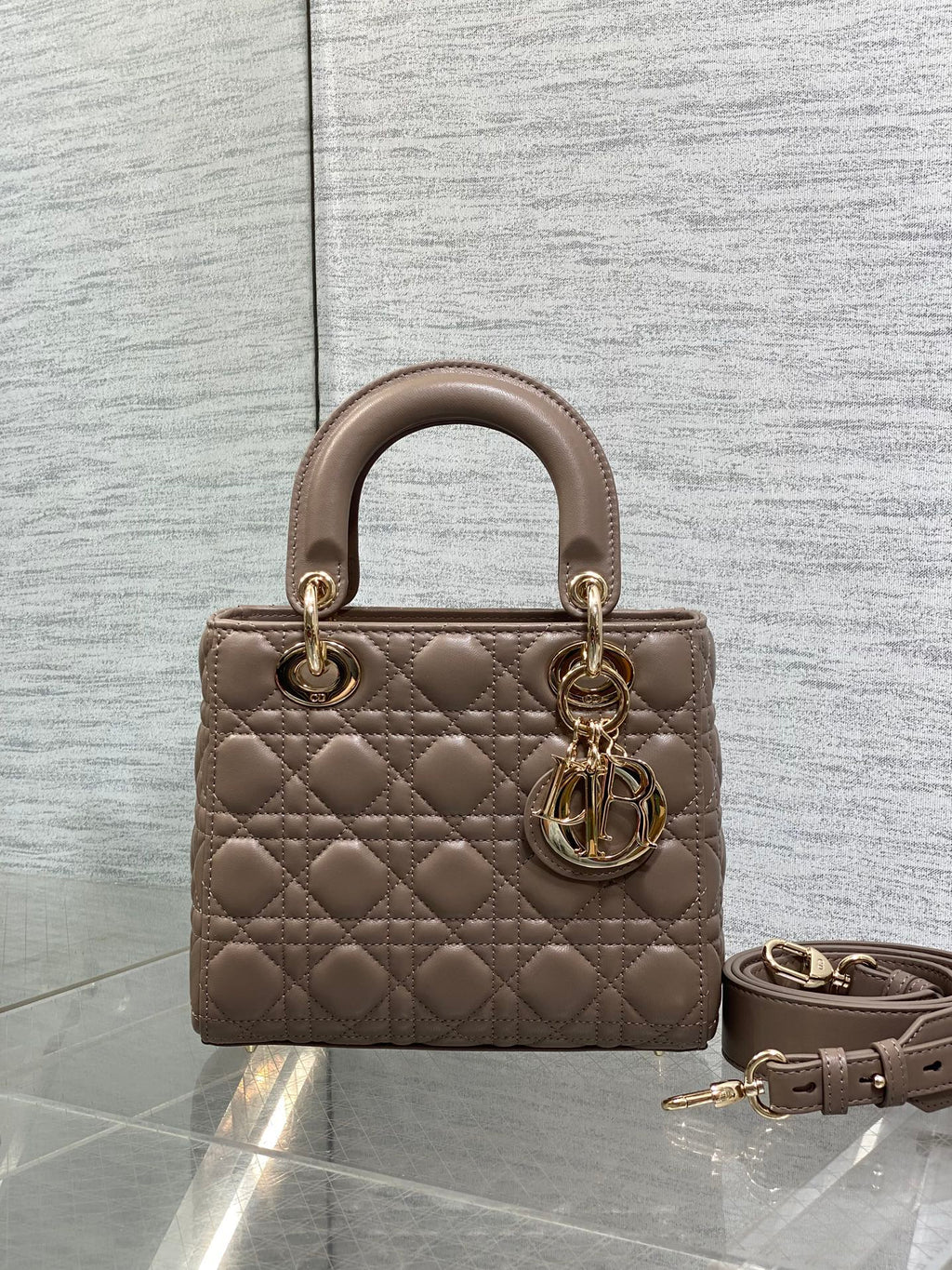 Lady Quilted Leather Top Handle Bag