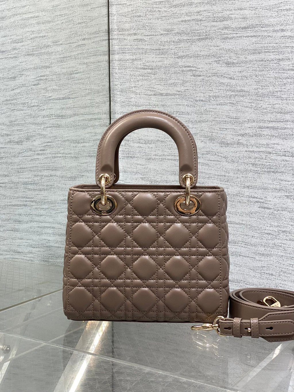 Lady Quilted Leather Top Handle Bag
