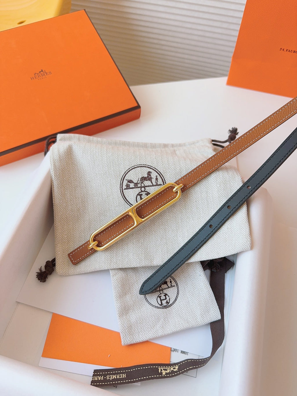 Roulis Belt Buckle & Reversible Leather Strap 13 mm