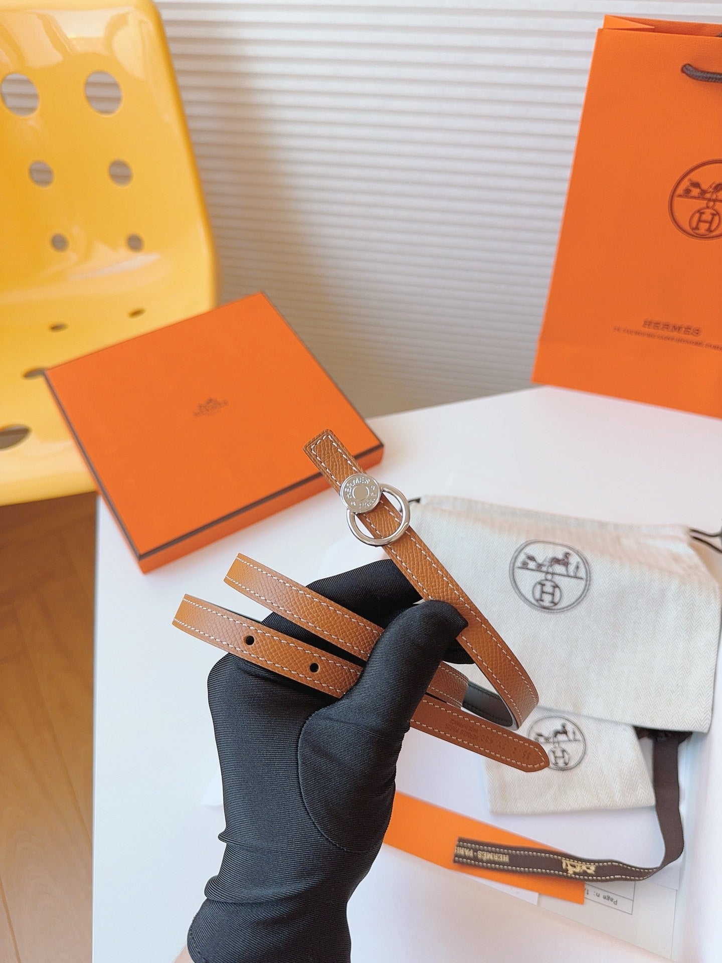 Reversible Slim Belt – Gold / Black