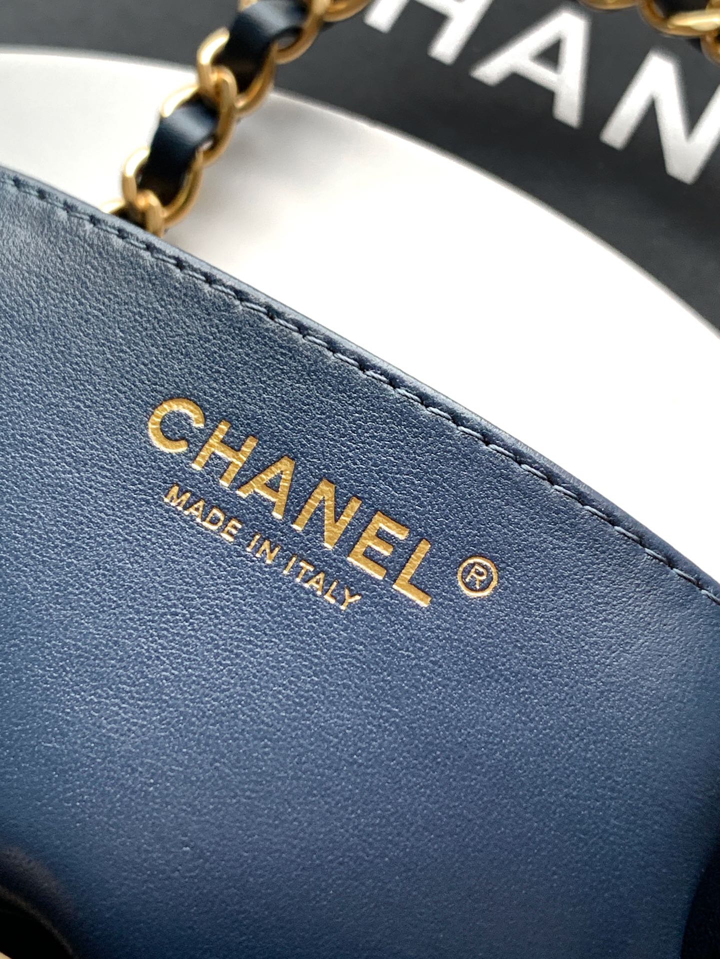 Small Quilted Top Handle Chain Bag