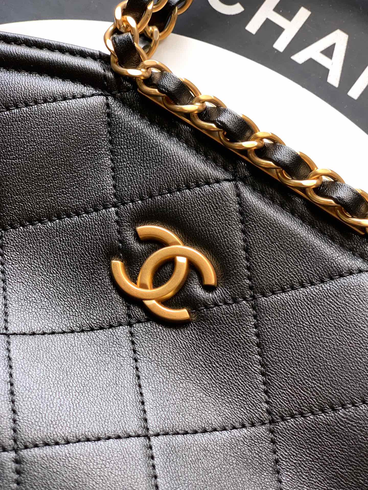 Small Quilted Top Handle Chain Bag