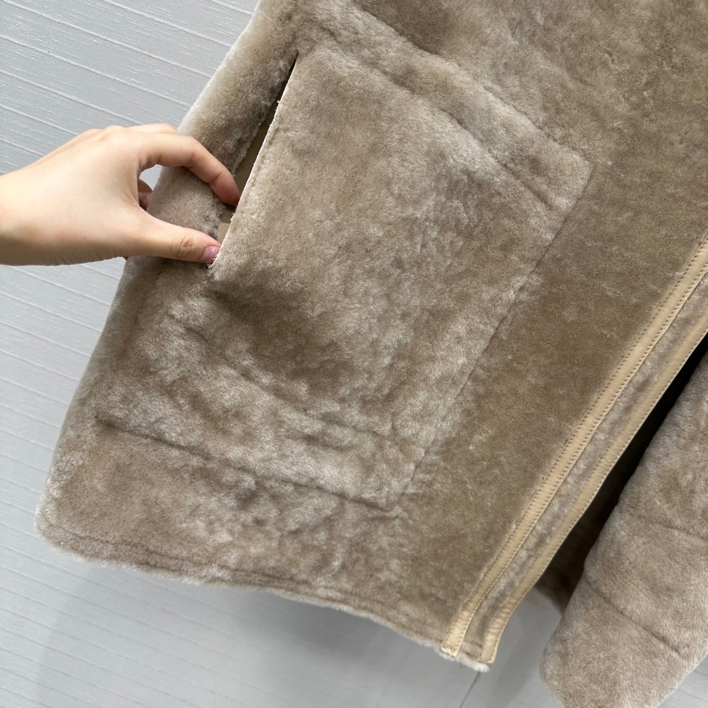 Shearling Reversible Coat – Sand Beige Edition