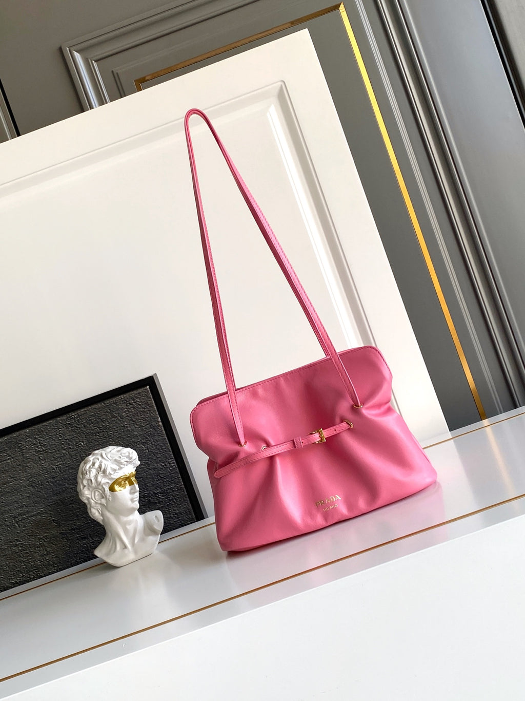 Soft Lambskin Leather Cloud Shoulder Bag