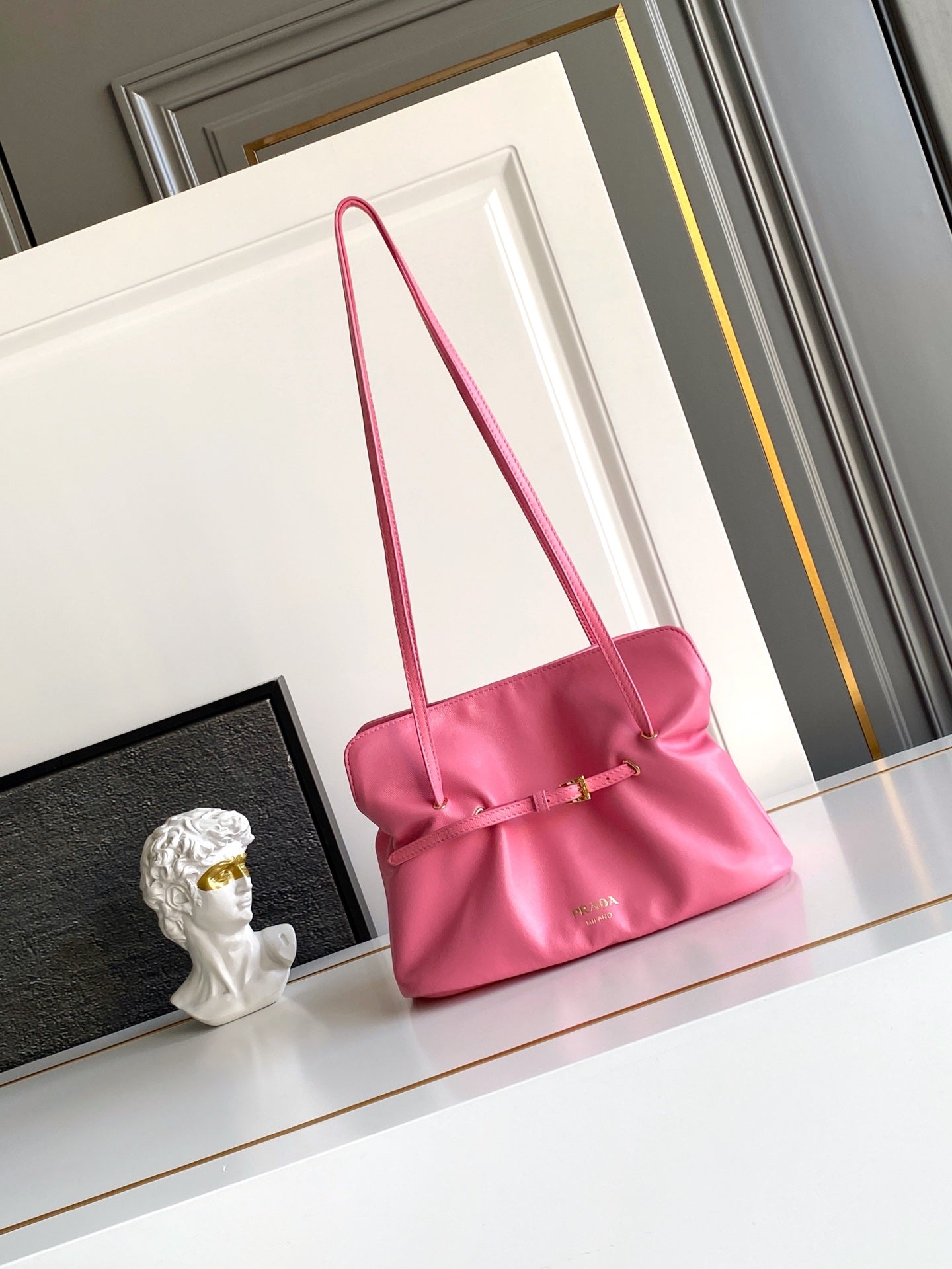 Soft Lambskin Leather Cloud Shoulder Bag