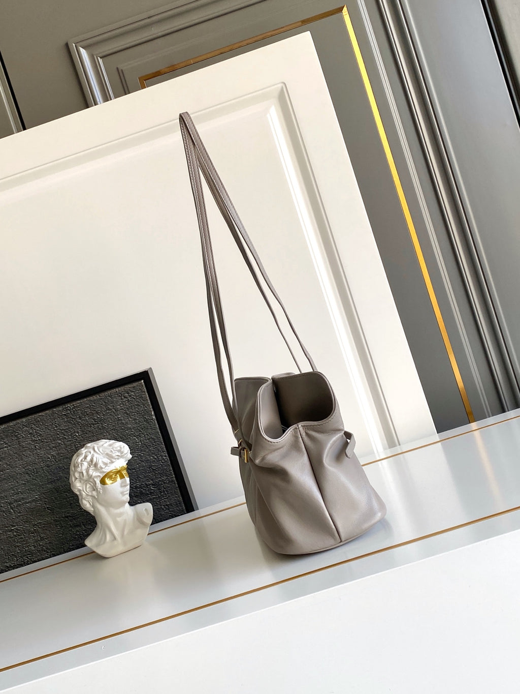 Soft Lambskin Leather Cloud Shoulder Bag