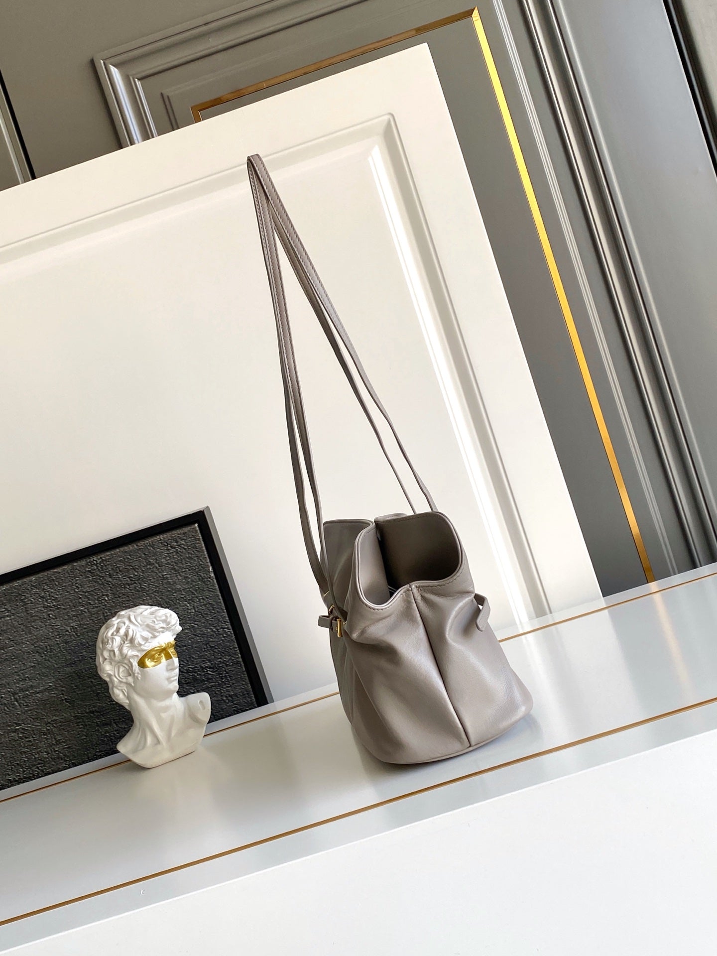 Soft Lambskin Leather Cloud Shoulder Bag