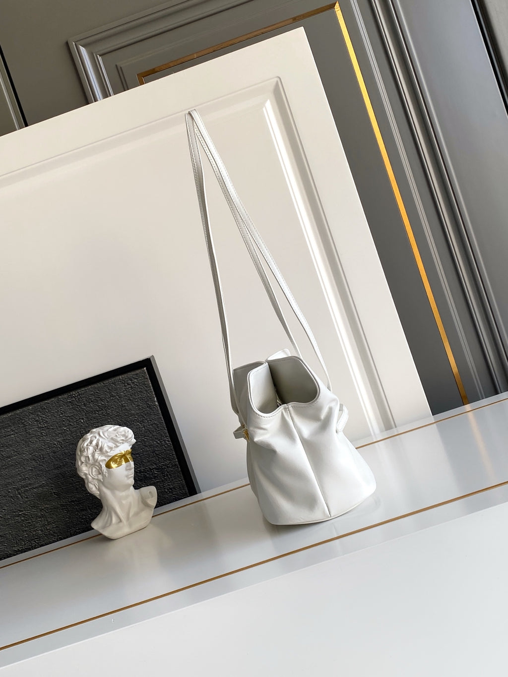 Soft Lambskin Leather Cloud Shoulder Bag