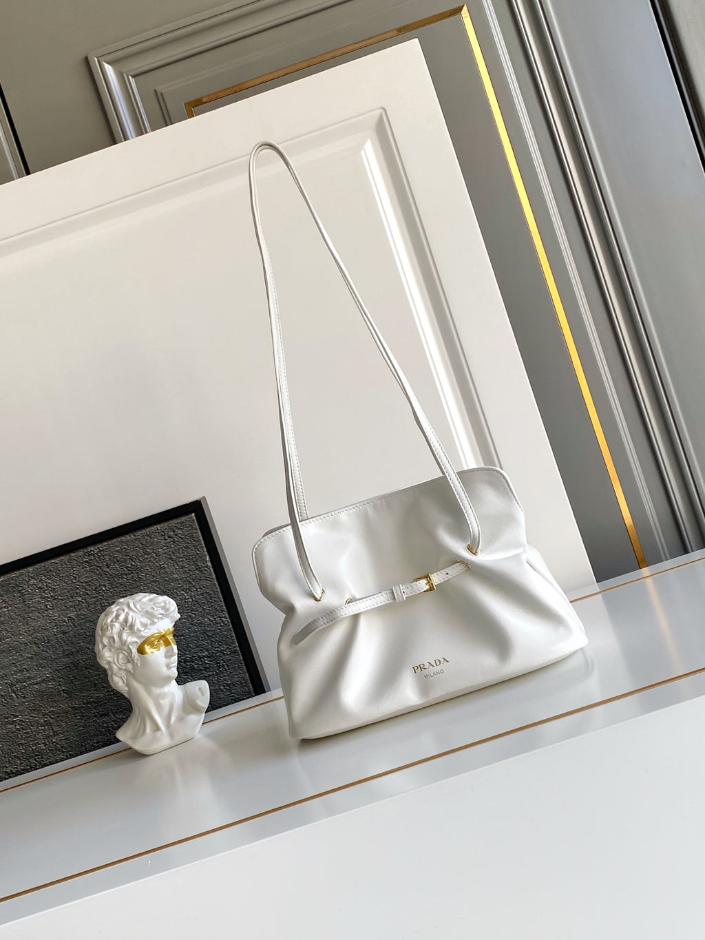 Soft Lambskin Leather Cloud Shoulder Bag