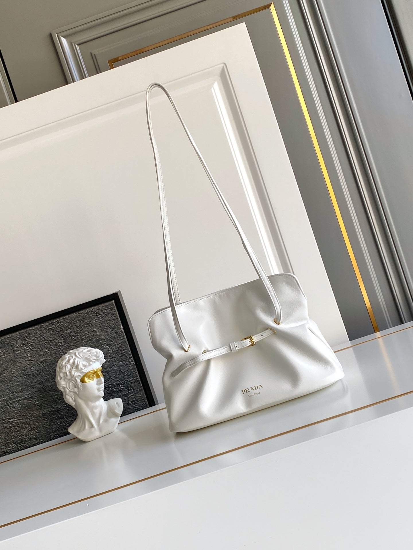 Soft Lambskin Leather Cloud Shoulder Bag