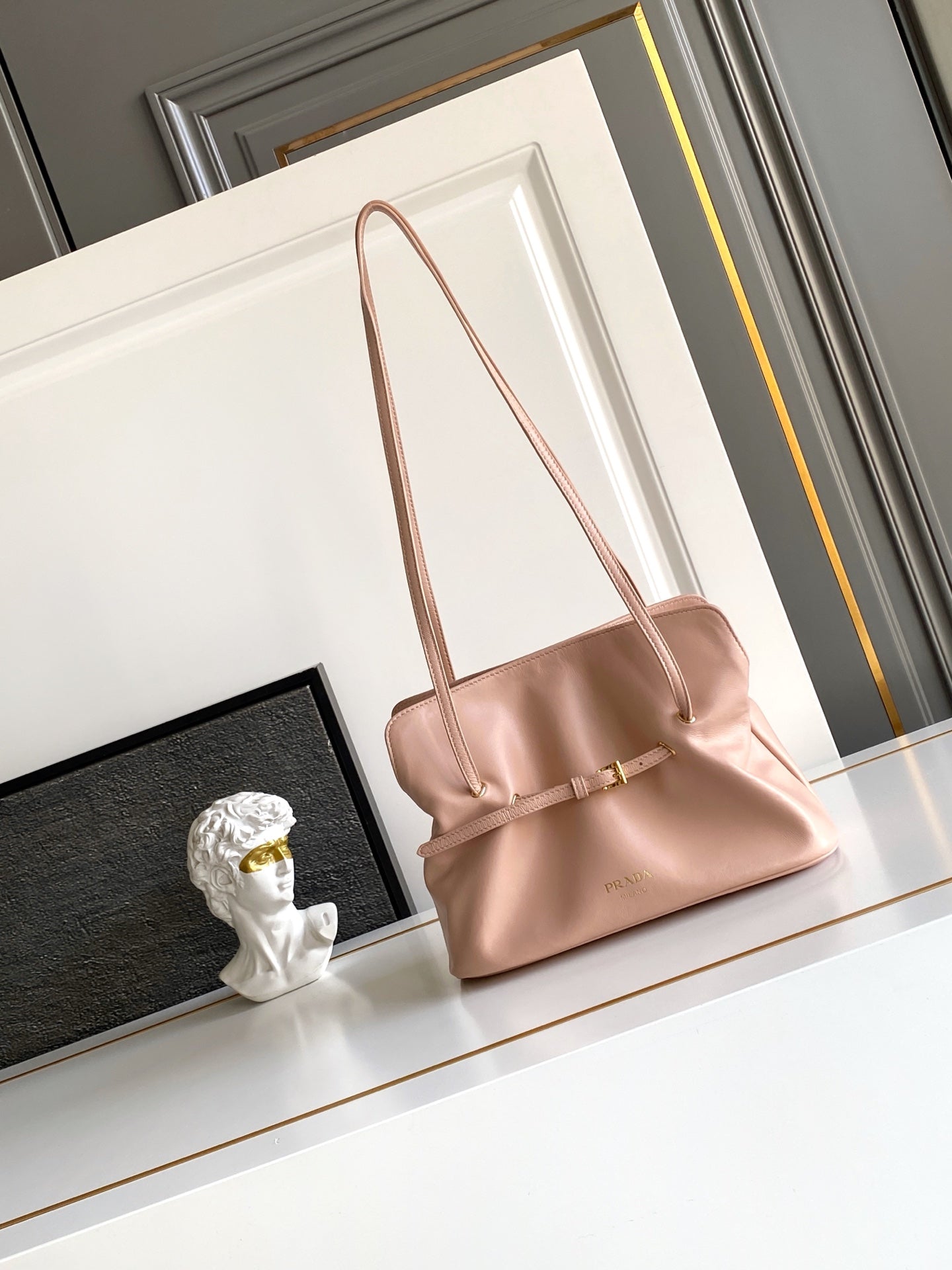 Soft Lambskin Leather Cloud Shoulder Bag