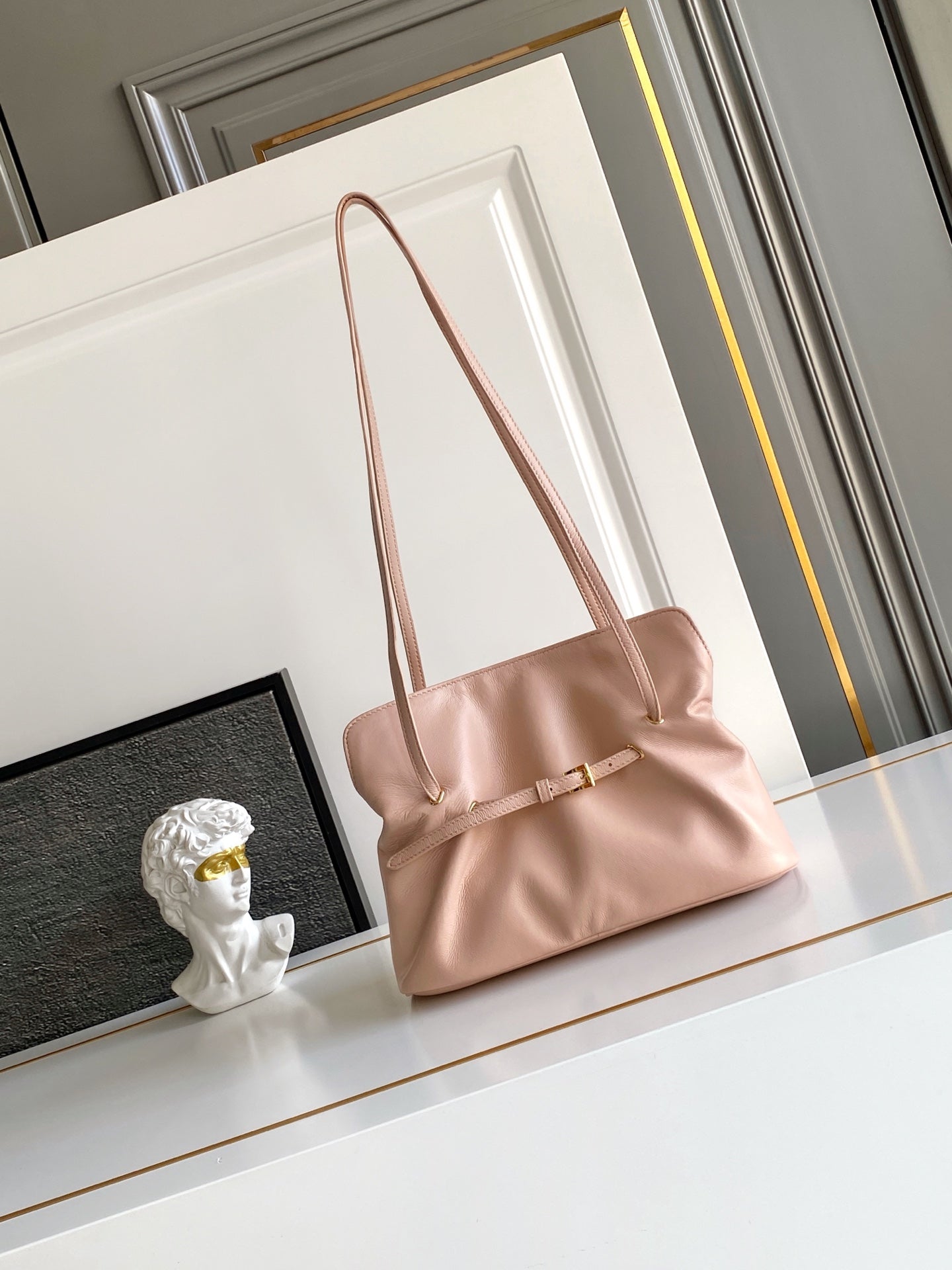 Soft Lambskin Leather Cloud Shoulder Bag
