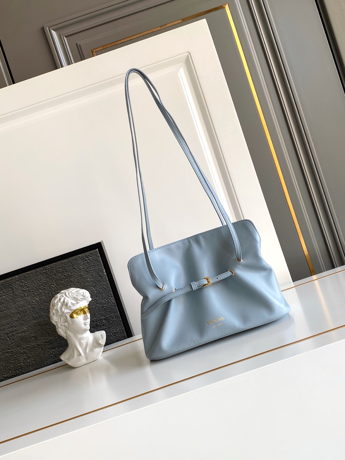 Soft Lambskin Leather Cloud Shoulder Bag