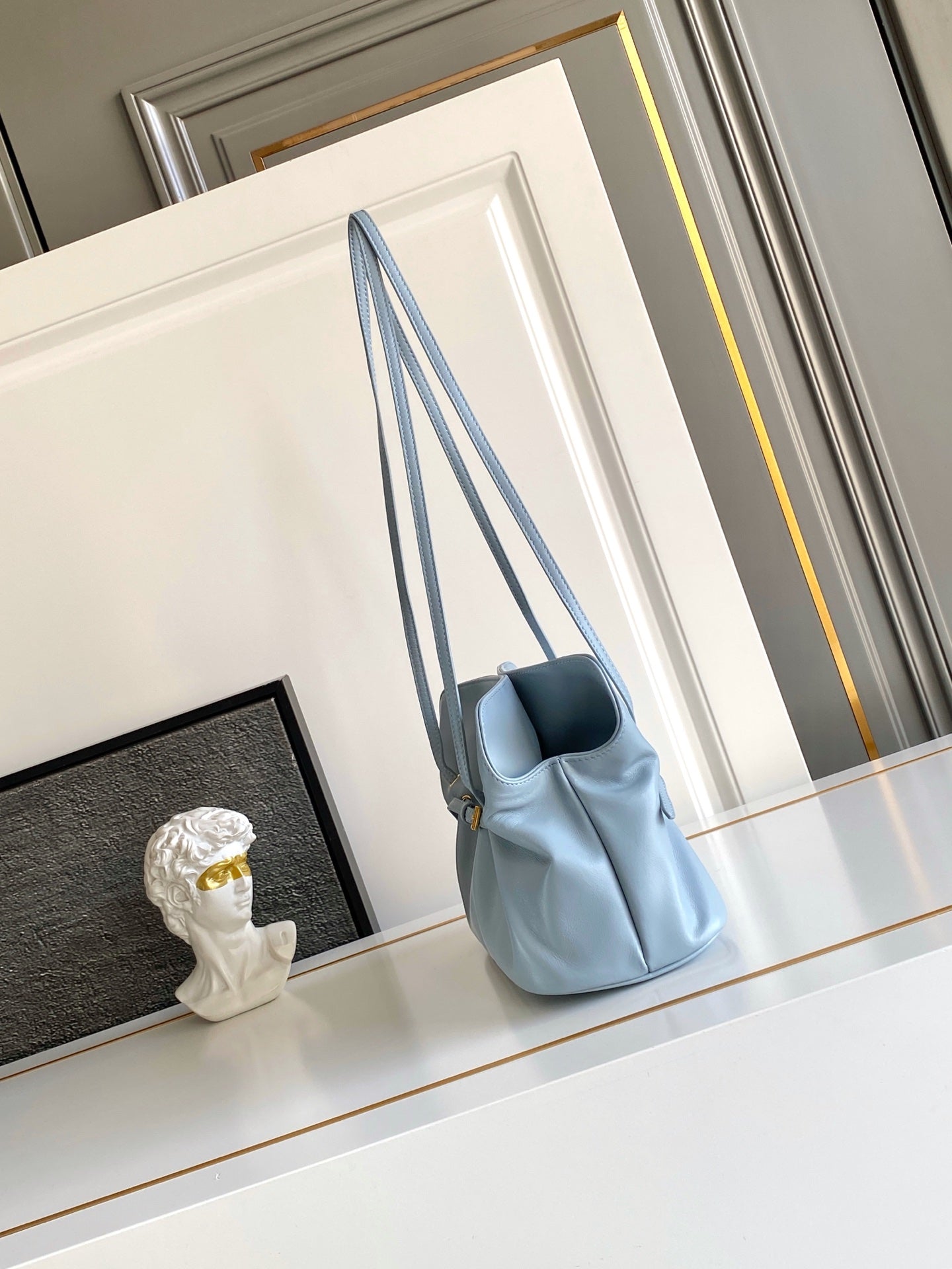 Soft Lambskin Leather Cloud Shoulder Bag