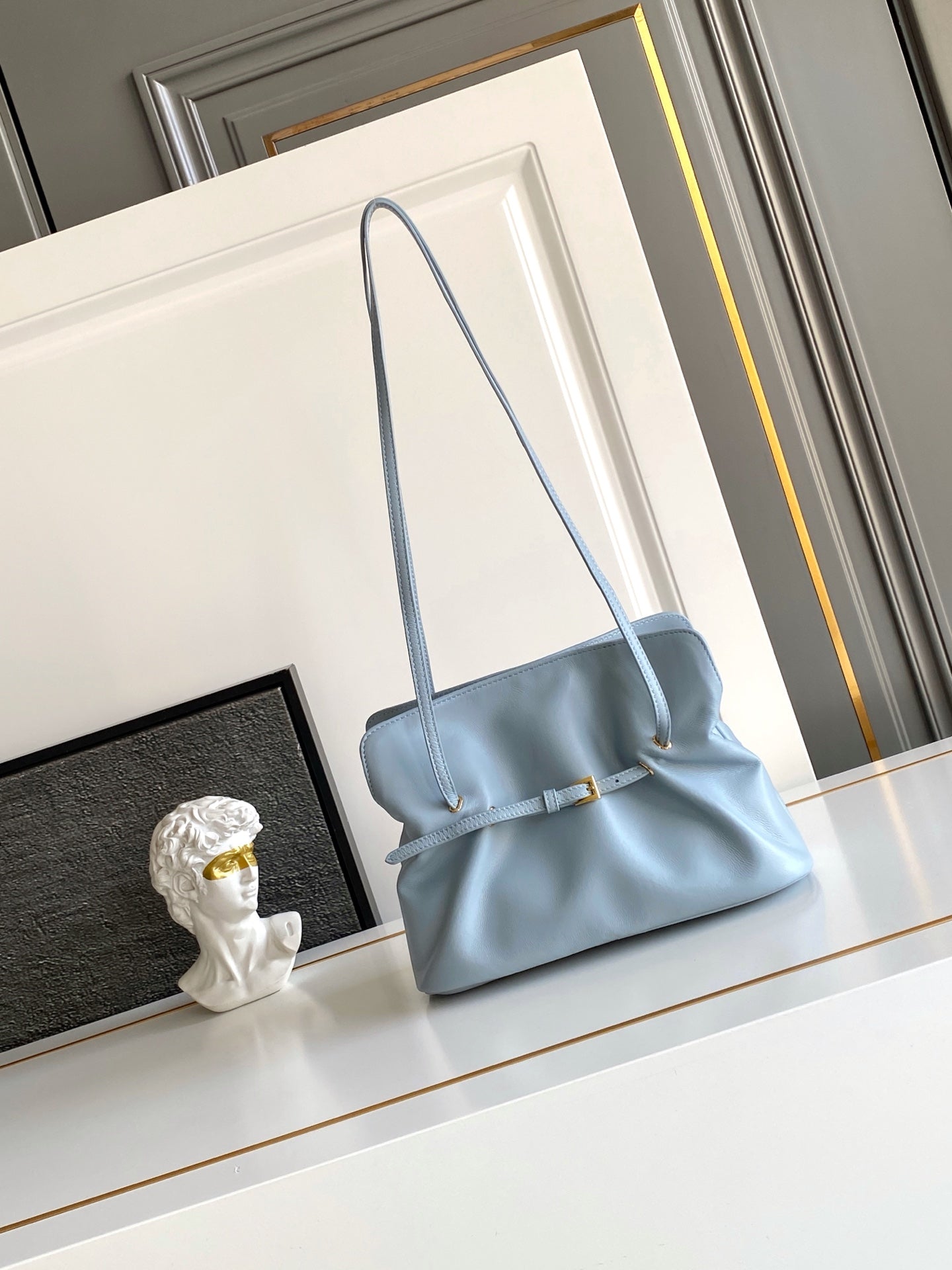 Soft Lambskin Leather Cloud Shoulder Bag