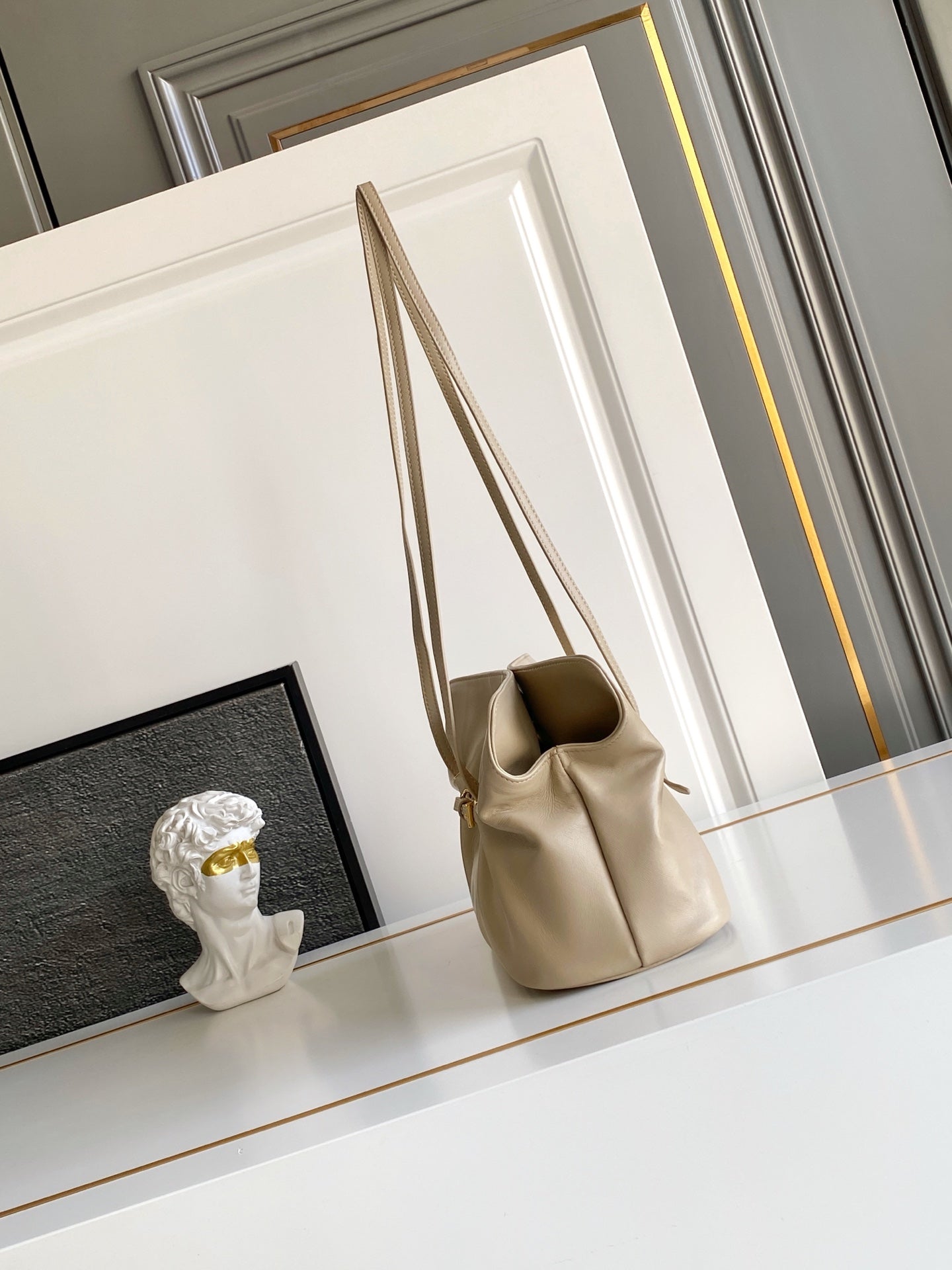 Soft Lambskin Leather Cloud Shoulder Bag