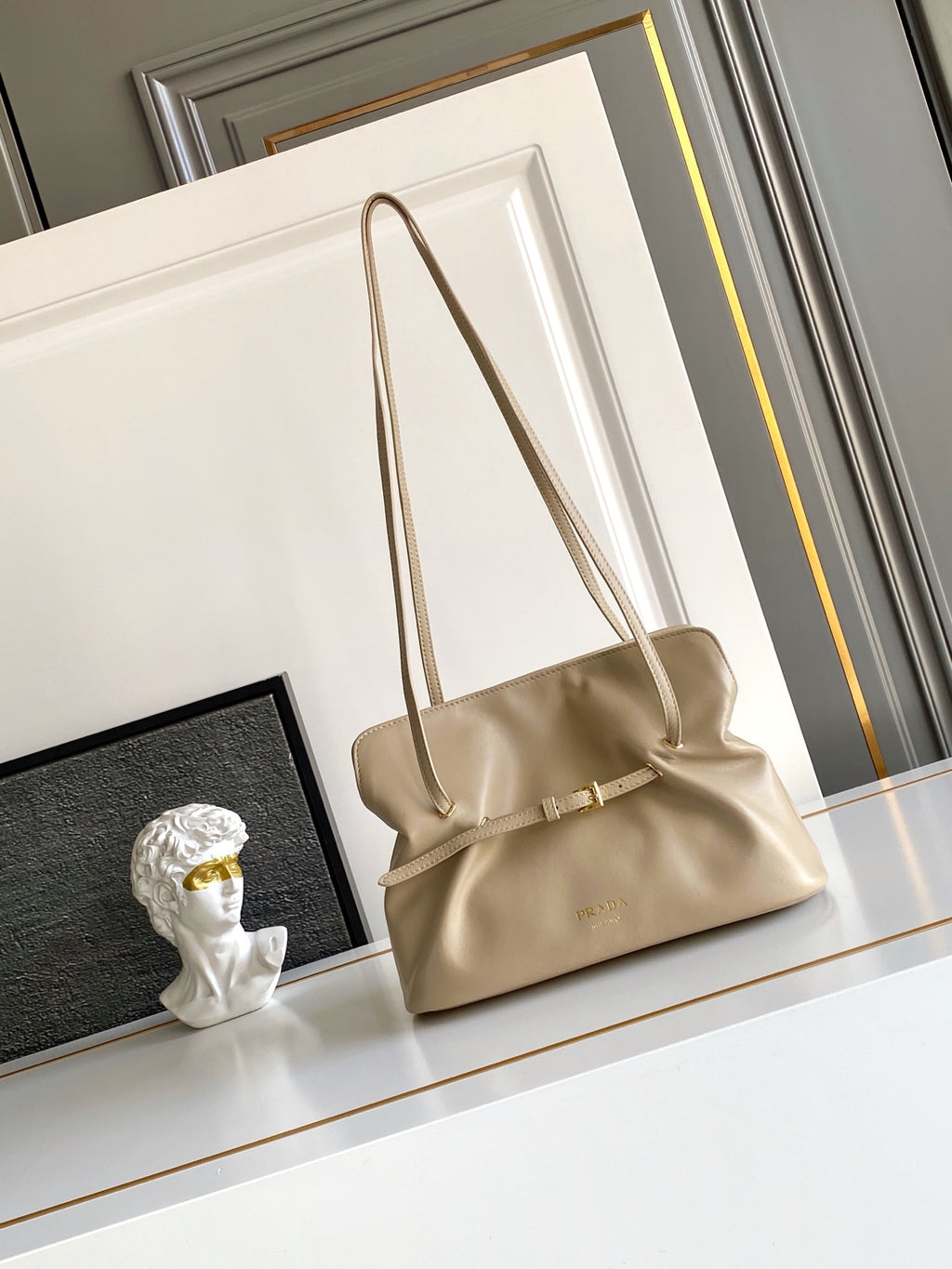 Soft Lambskin Leather Cloud Shoulder Bag