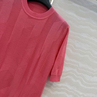 Fine Wool Knit T-Shirt – Coral Edition