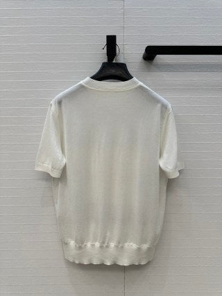 Nautical Rope Print Silk-Blend Top