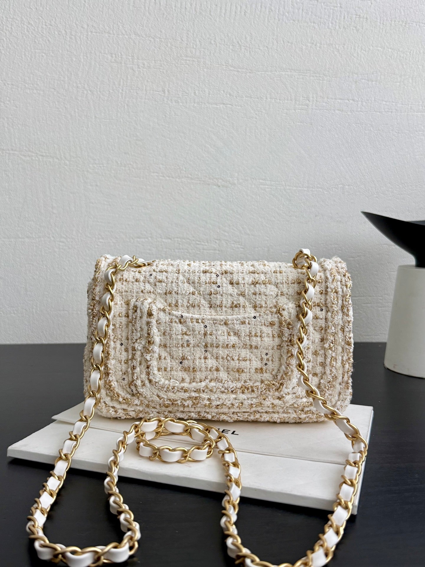 26 Tweed Flap Shoulder Bag