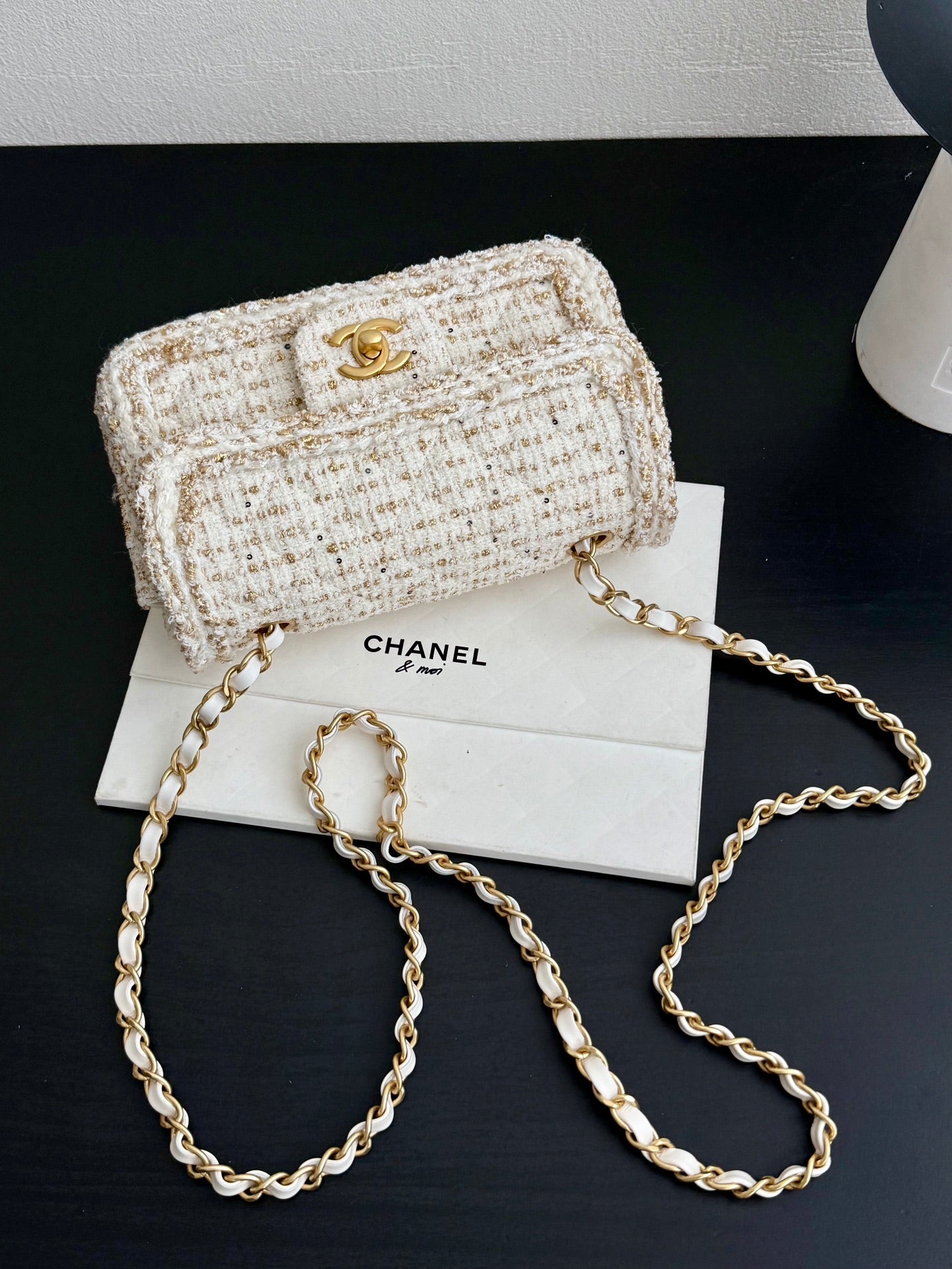 26 Tweed Flap Shoulder Bag