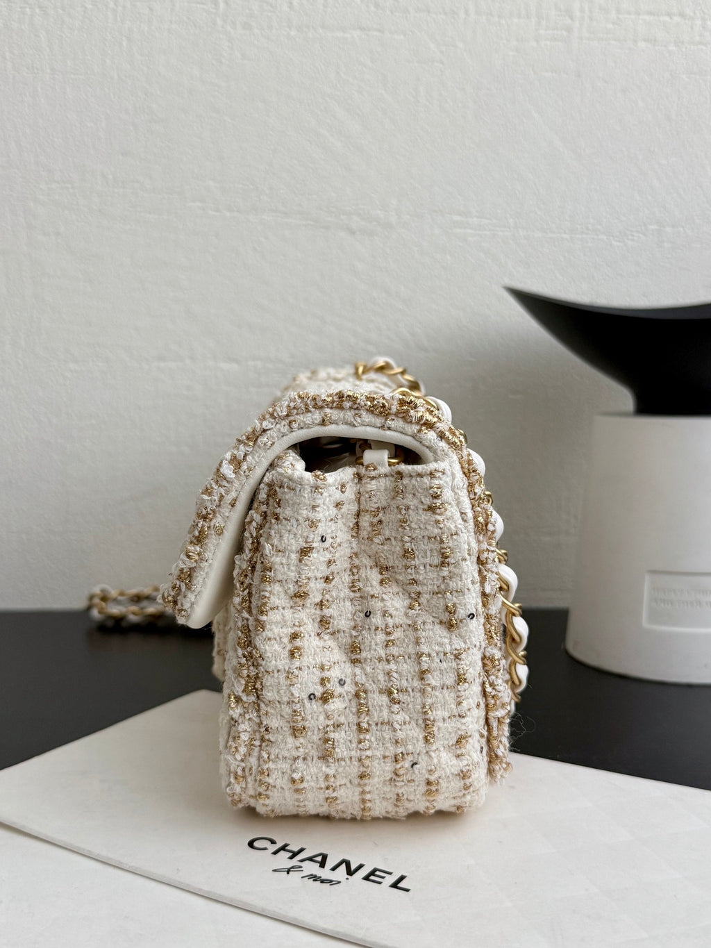 26 Tweed Flap Shoulder Bag