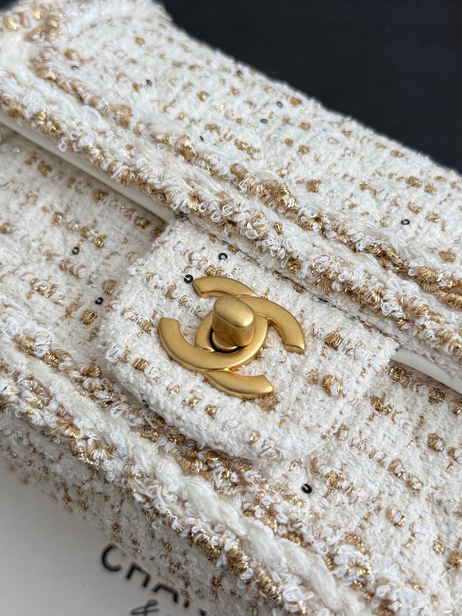 26 Tweed Flap Shoulder Bag