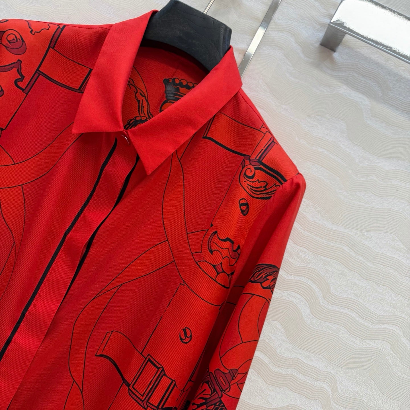 Silk Printed Shirt Dress – Bold Heritage Edition