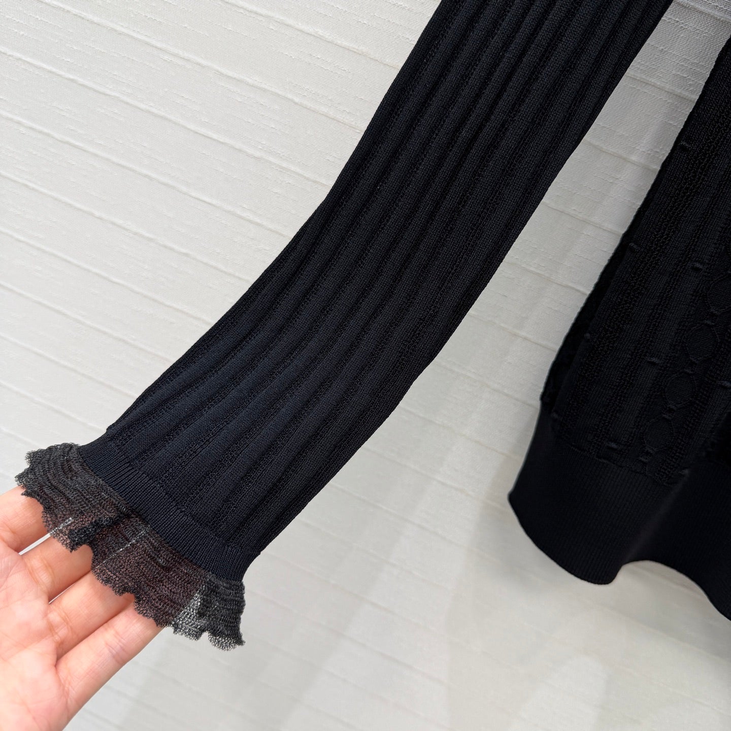 Ribbed Knit Cardigan – Refined Textured Elegance