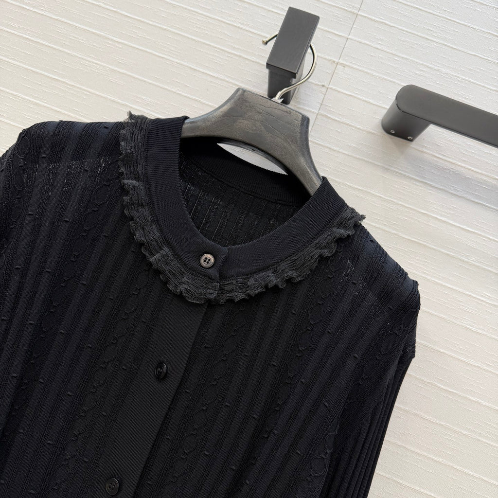 Ribbed Knit Cardigan – Refined Textured Elegance