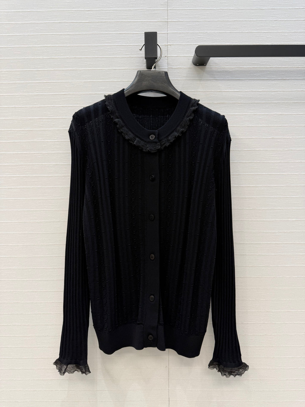 Ribbed Knit Cardigan – Refined Textured Elegance