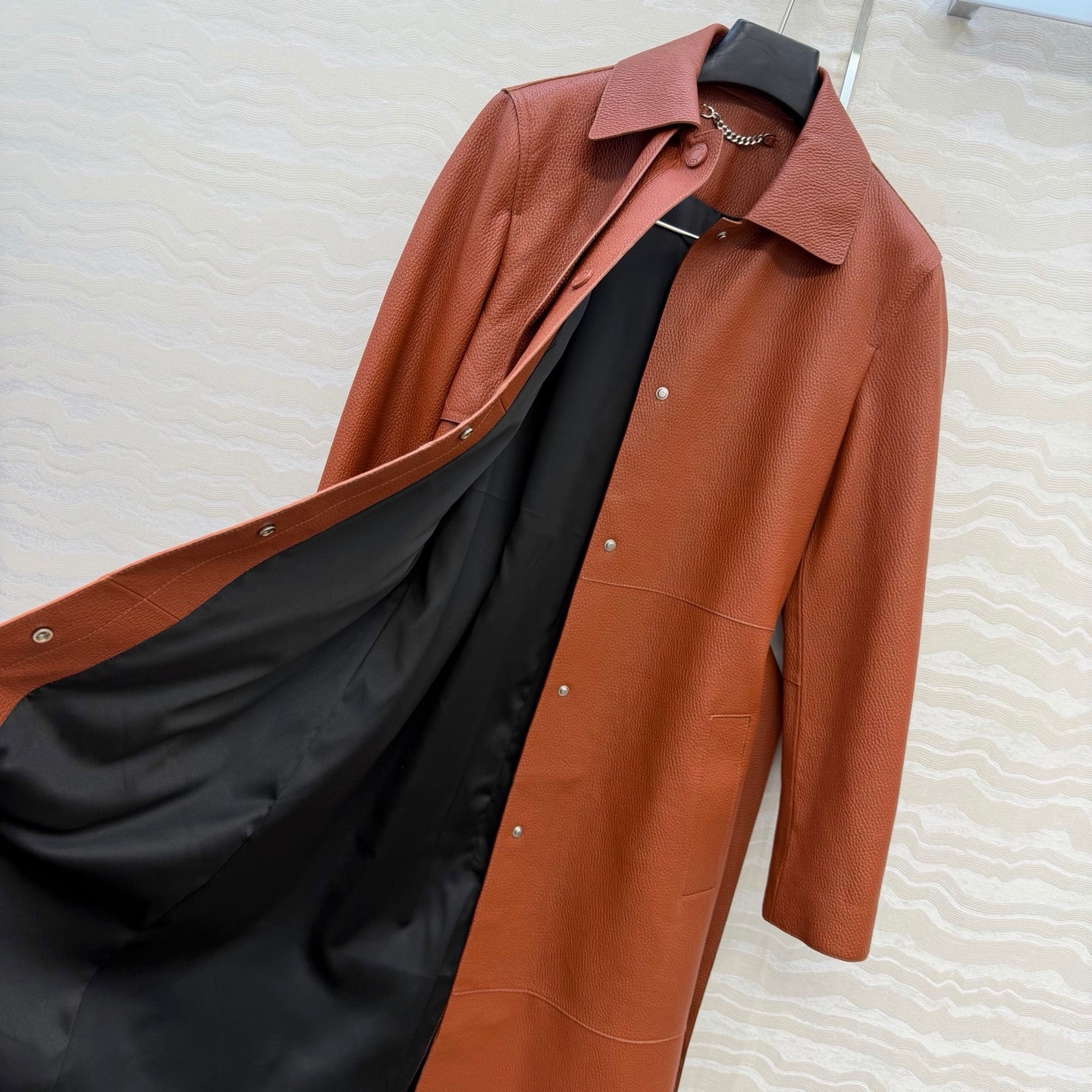 Sheepskin Belted Long Coat – Timeless Power Silhouette