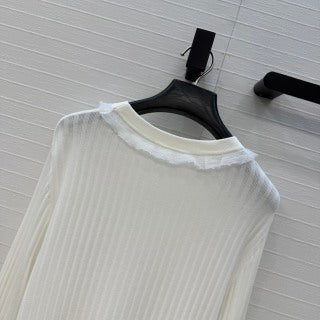 Ribbed Knit Long Sleeve Top – Soft Structured Minimalism