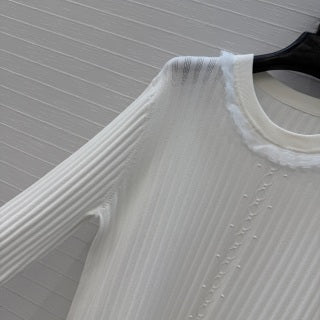 Ribbed Knit Long Sleeve Top – Soft Structured Minimalism