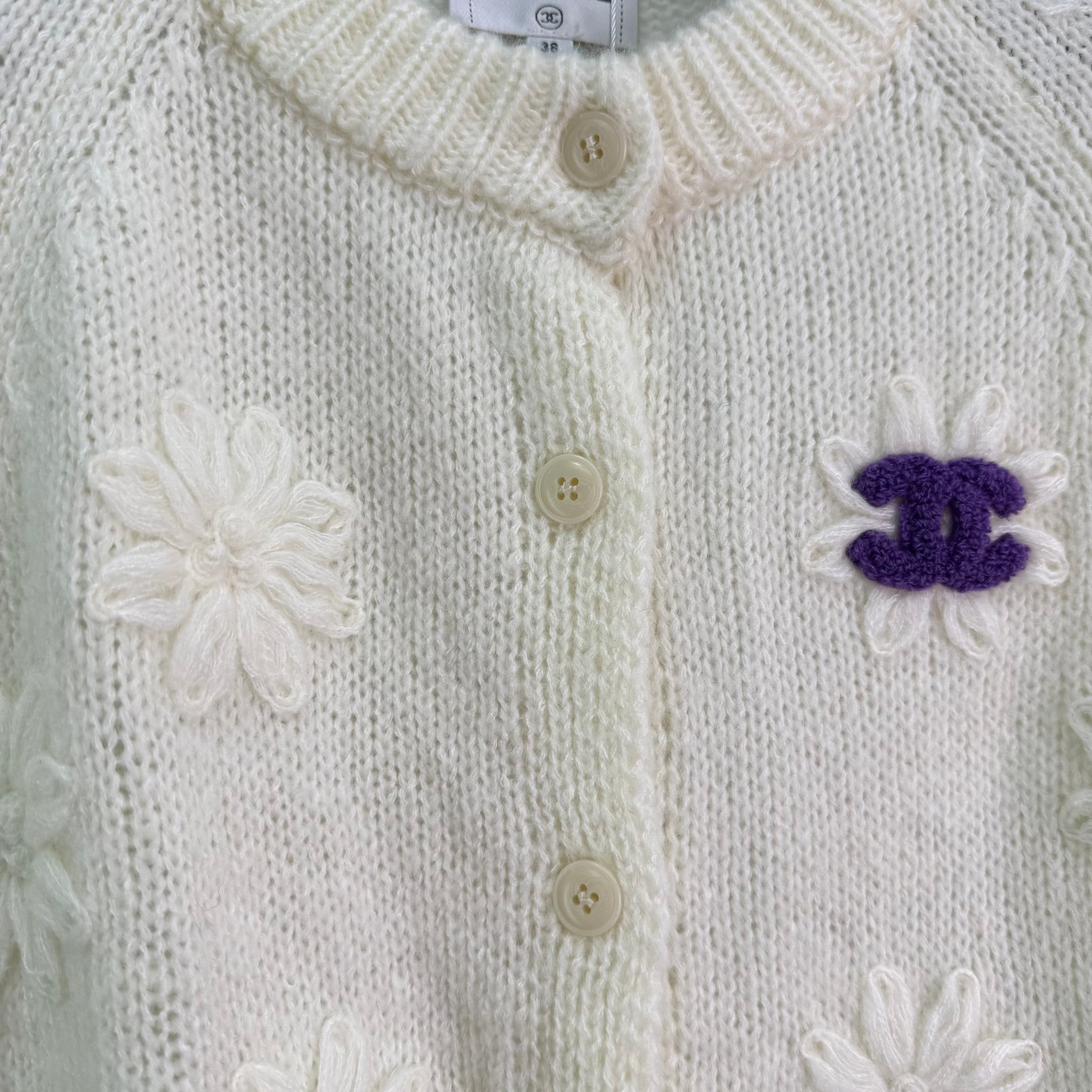 Floral Knit Short Sleeve Cardigan