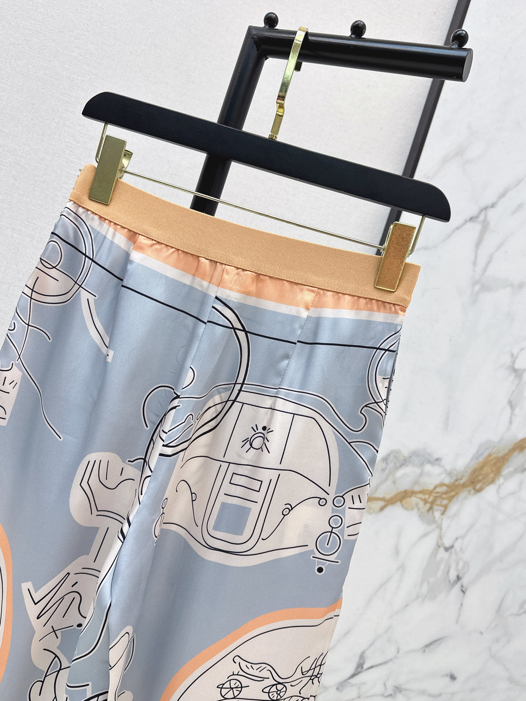 Printed Silk Shirt & Trousers Set