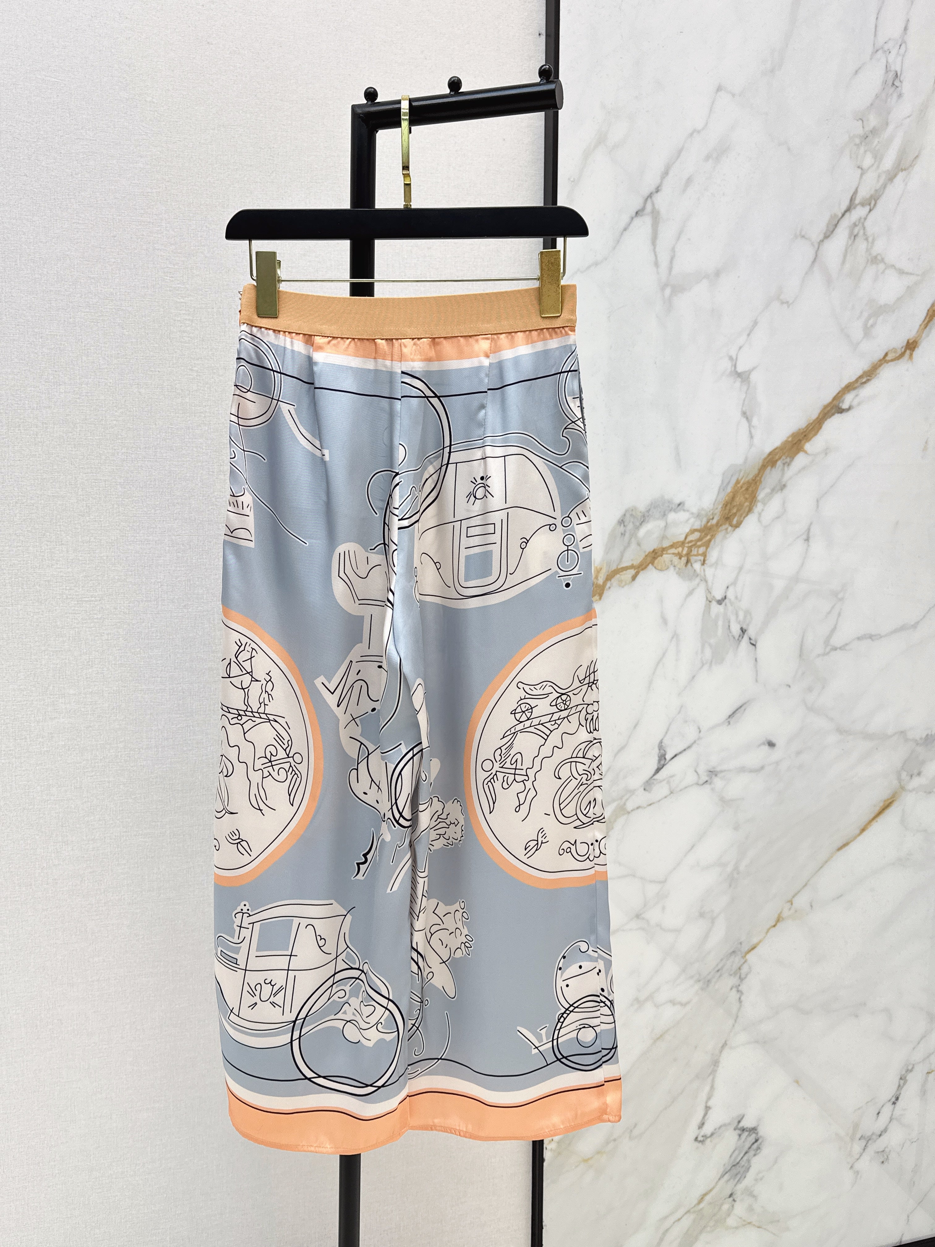 Printed Silk Shirt & Trousers Set