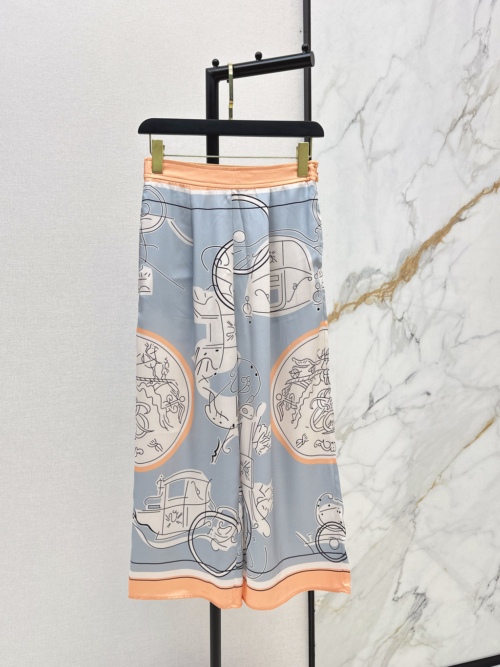 Printed Silk Shirt & Trousers Set