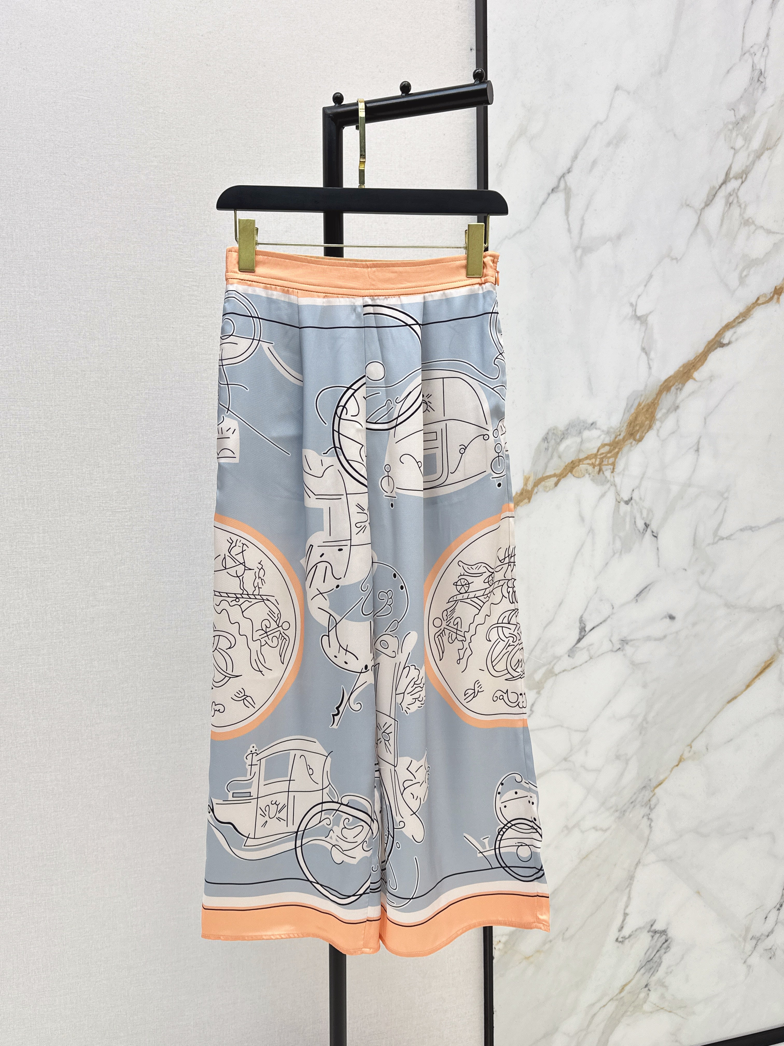 Printed Silk Shirt & Trousers Set