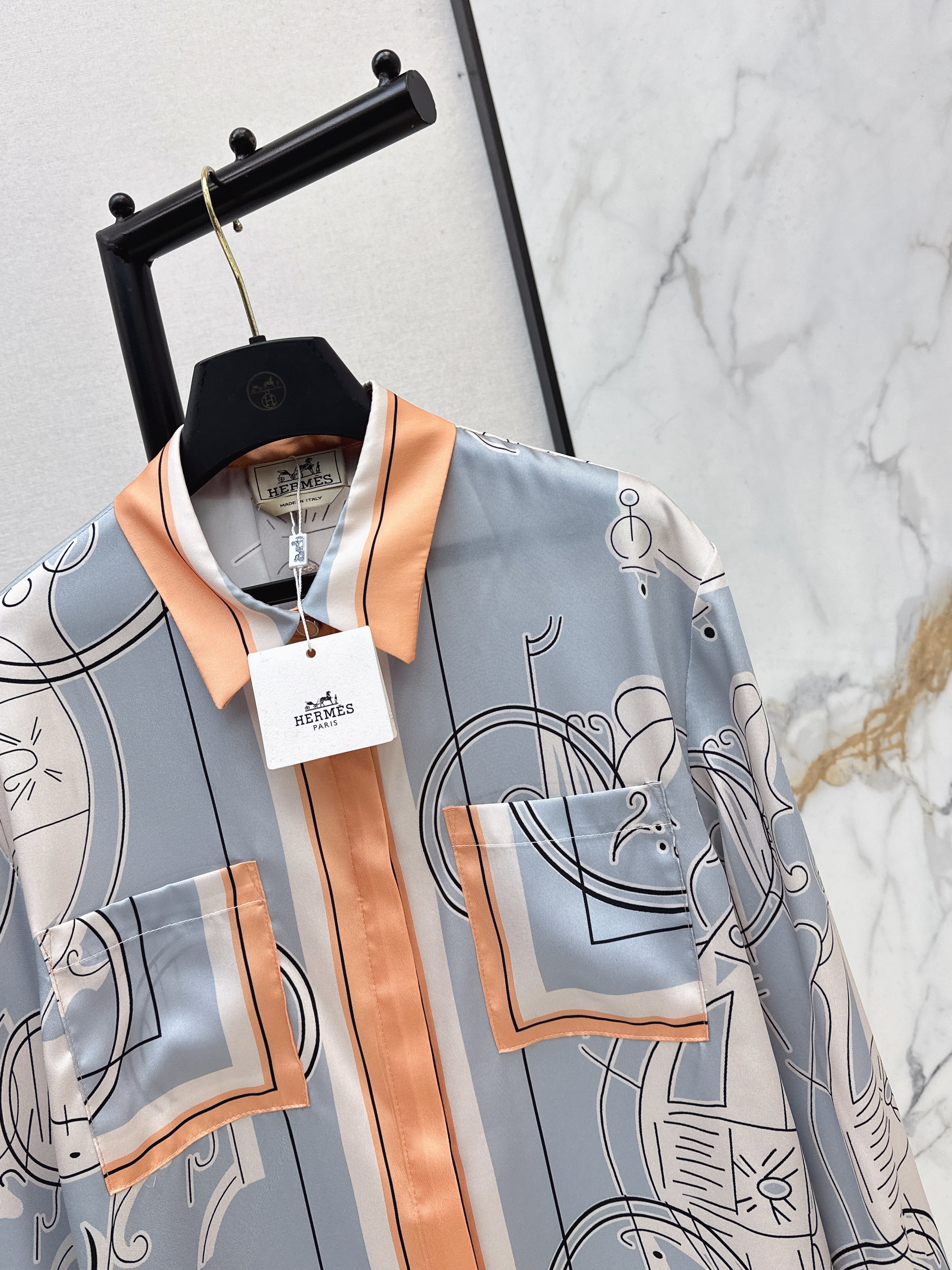 Printed Silk Shirt & Trousers Set