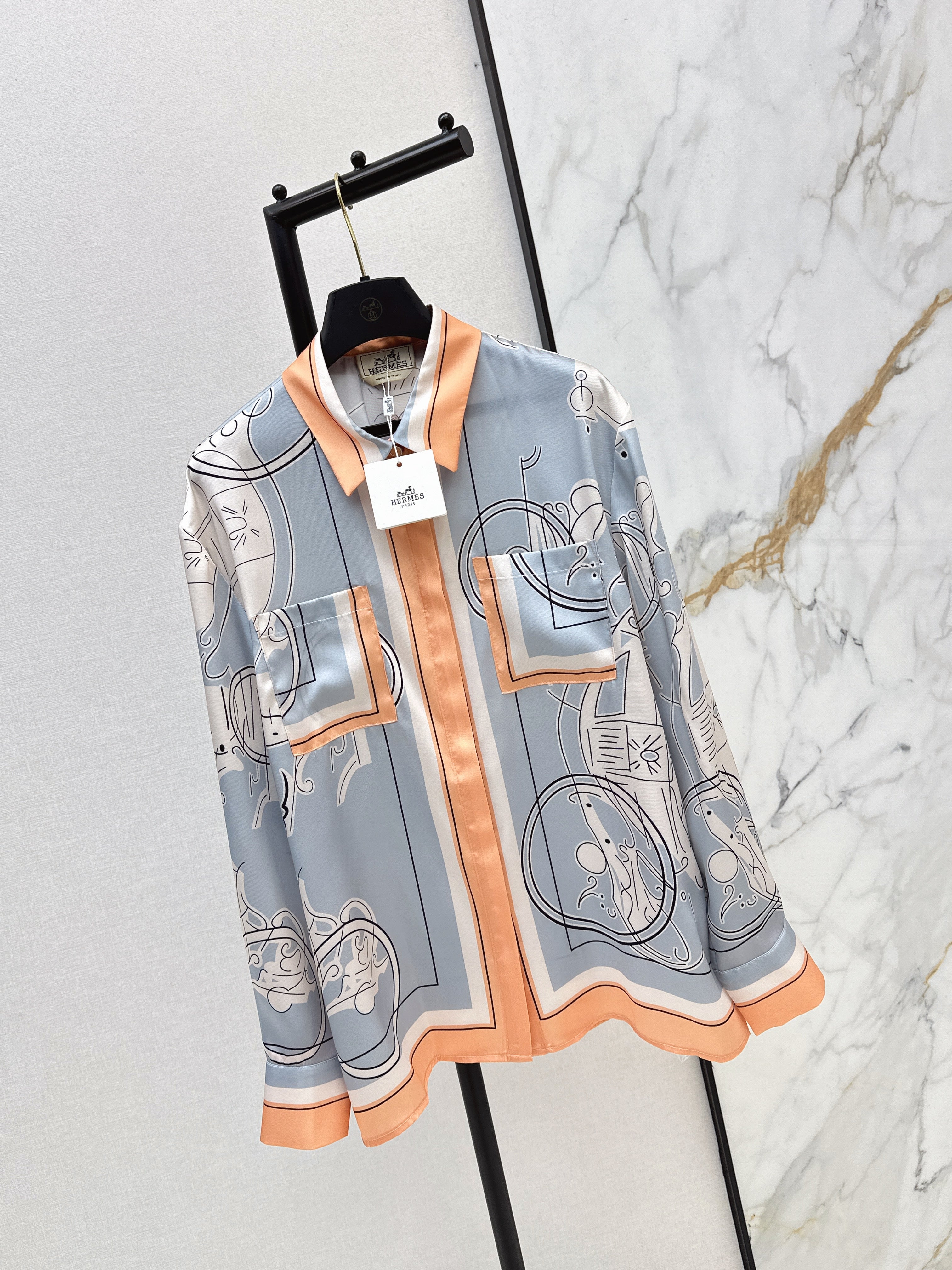 Printed Silk Shirt & Trousers Set