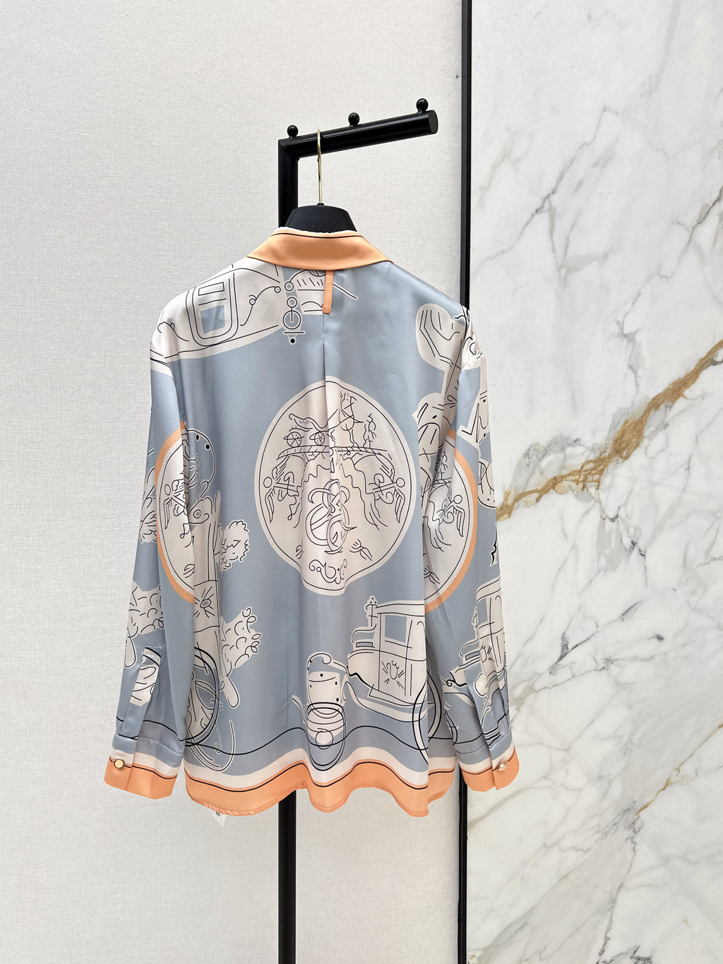 Printed Silk Shirt & Trousers Set