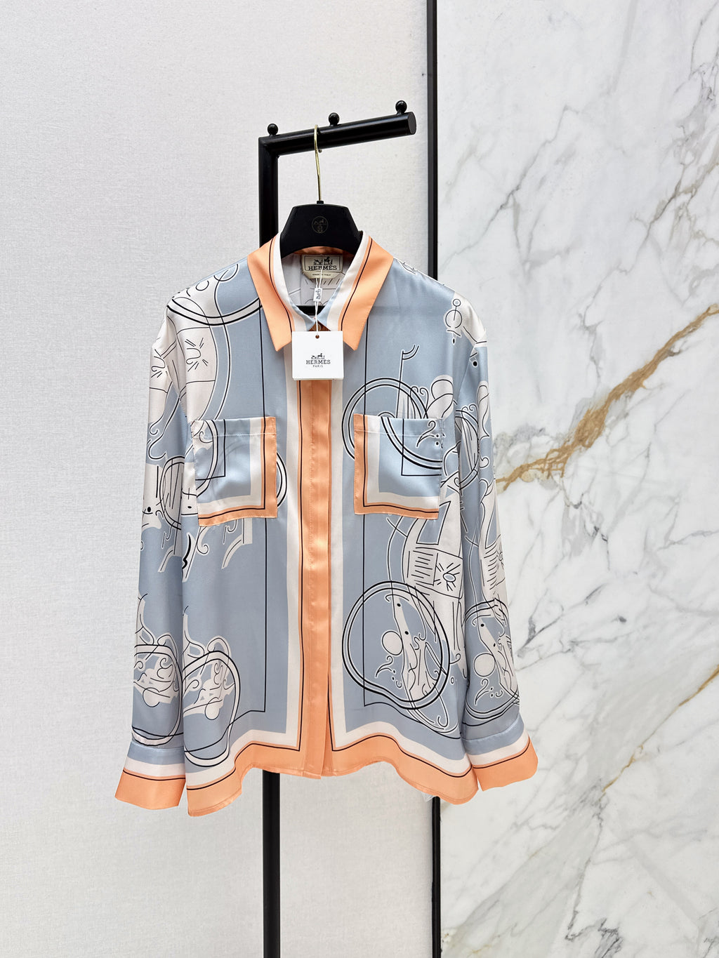 Printed Silk Shirt & Trousers Set