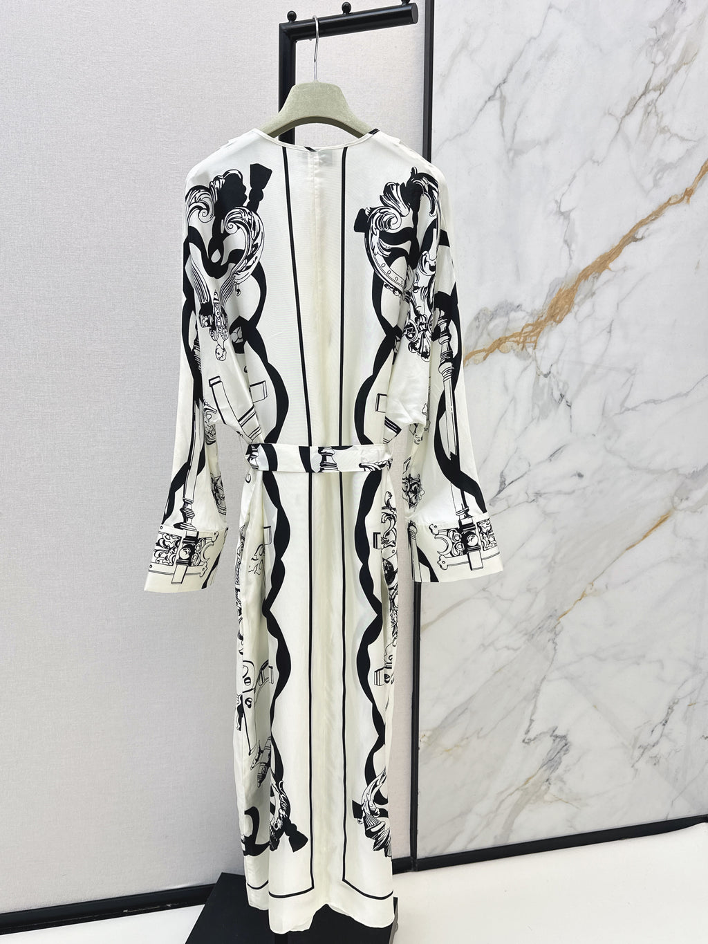 Printed Silk Long Dress