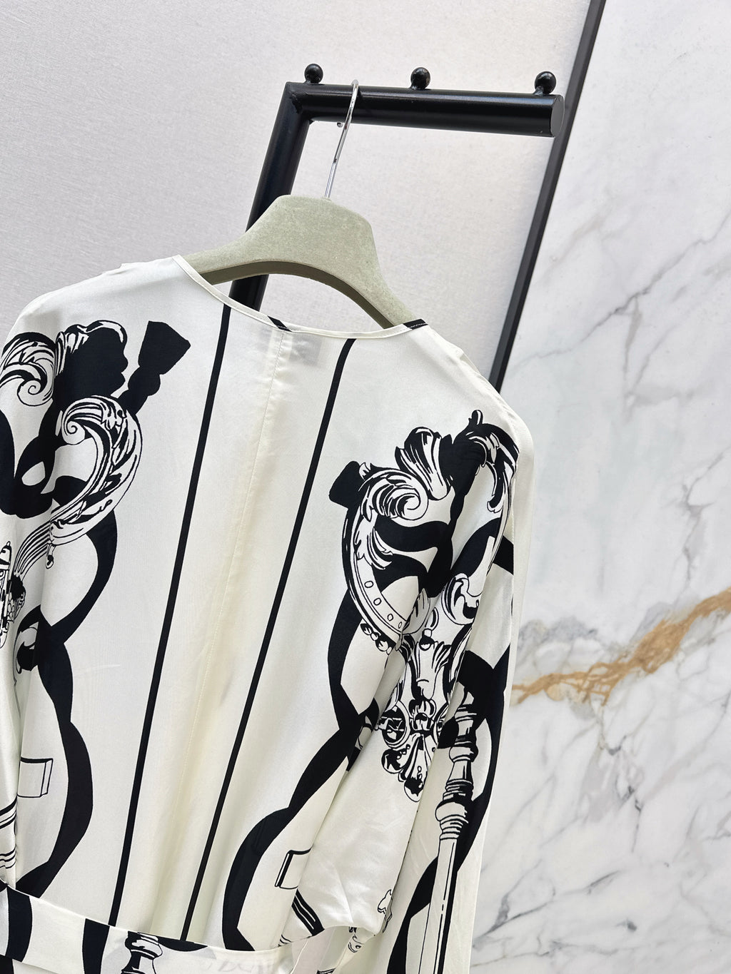 Printed Silk Long Dress