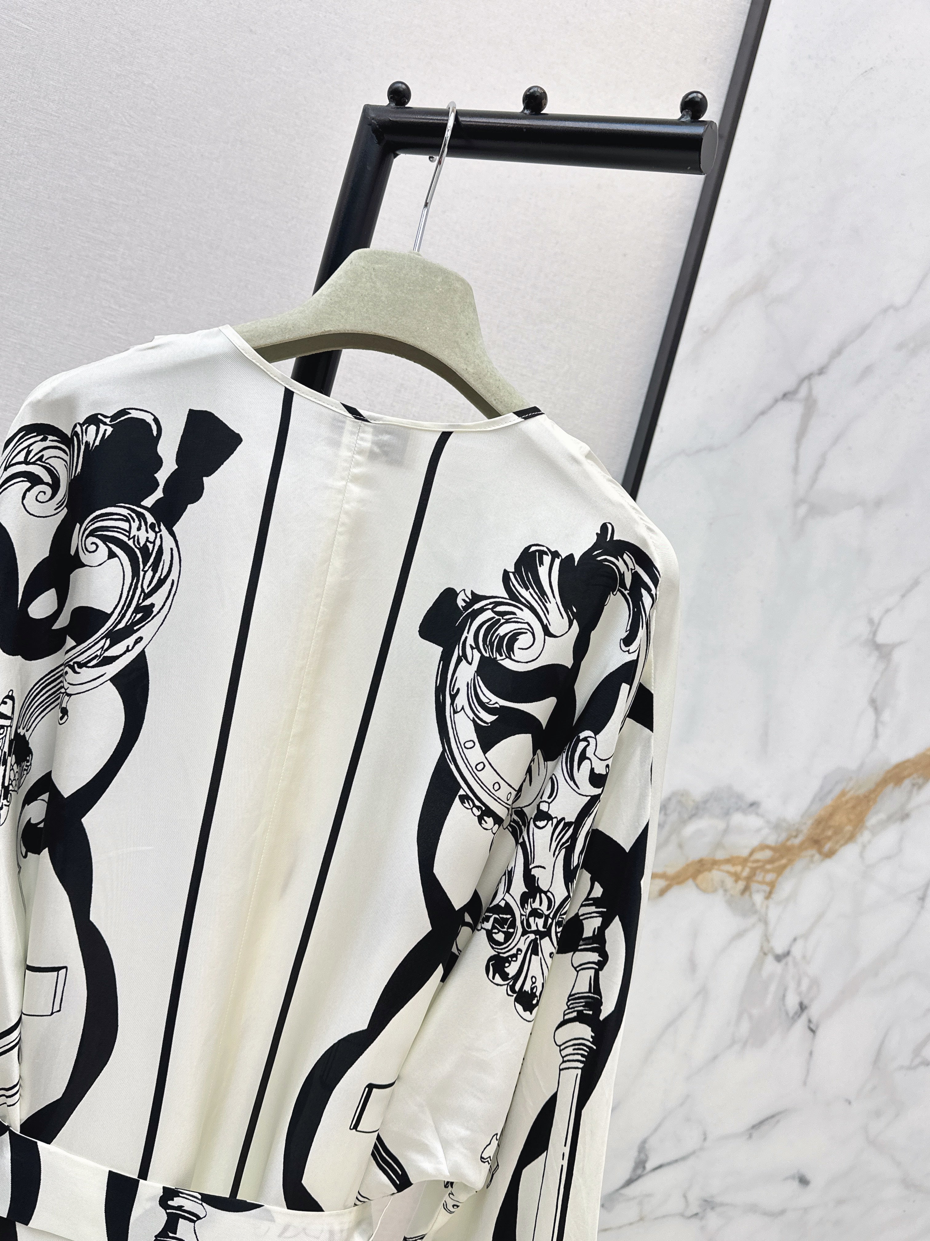 Printed Silk Long Dress