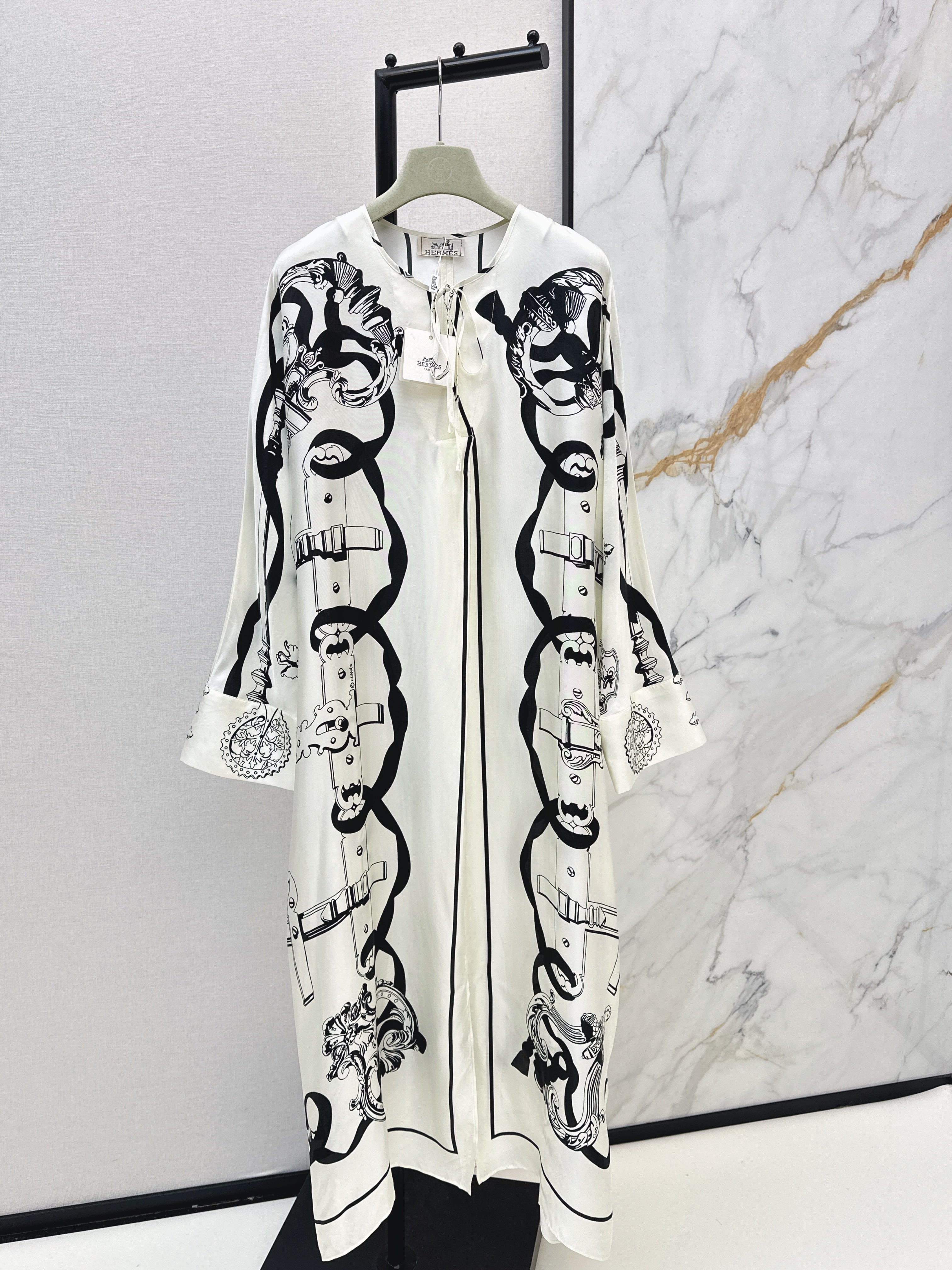Printed Silk Long Dress
