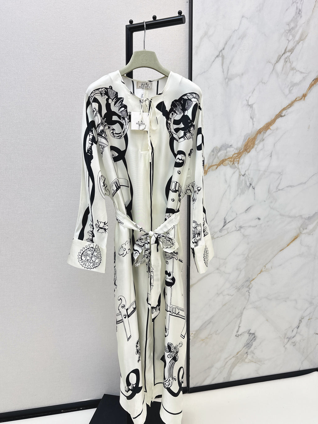 Printed Silk Long Dress