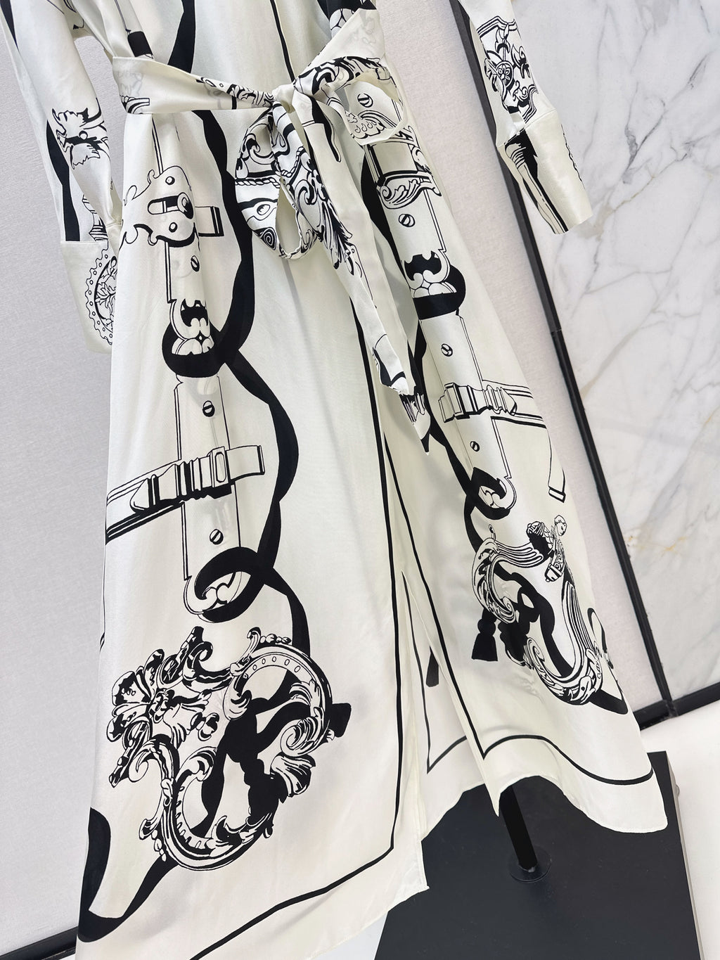 Printed Silk Long Dress