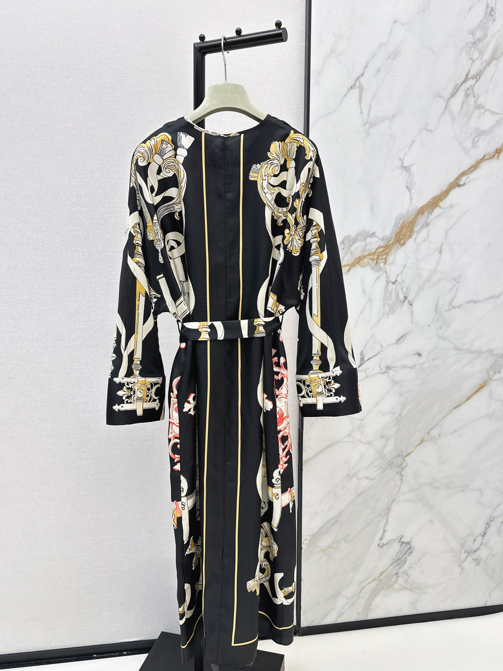 Printed Silk Long Dress